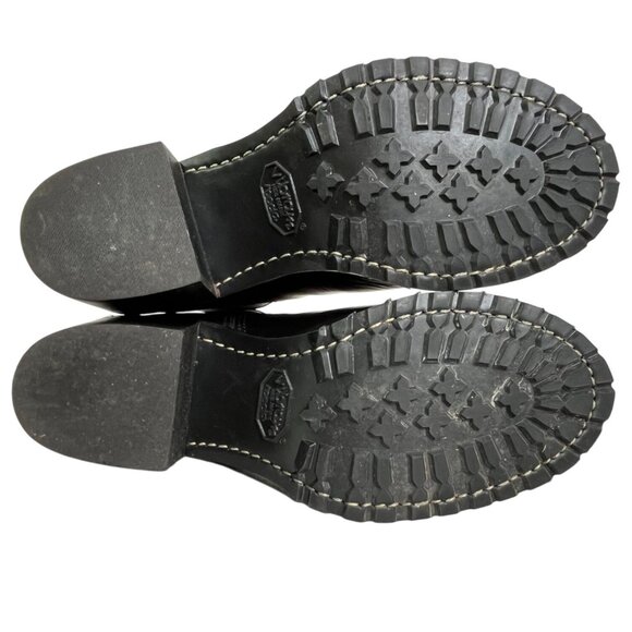 Frye Sabrina Chelsea Black Leather Chunky Heeled Boots - Size 7.5 - Picture 12 of 14